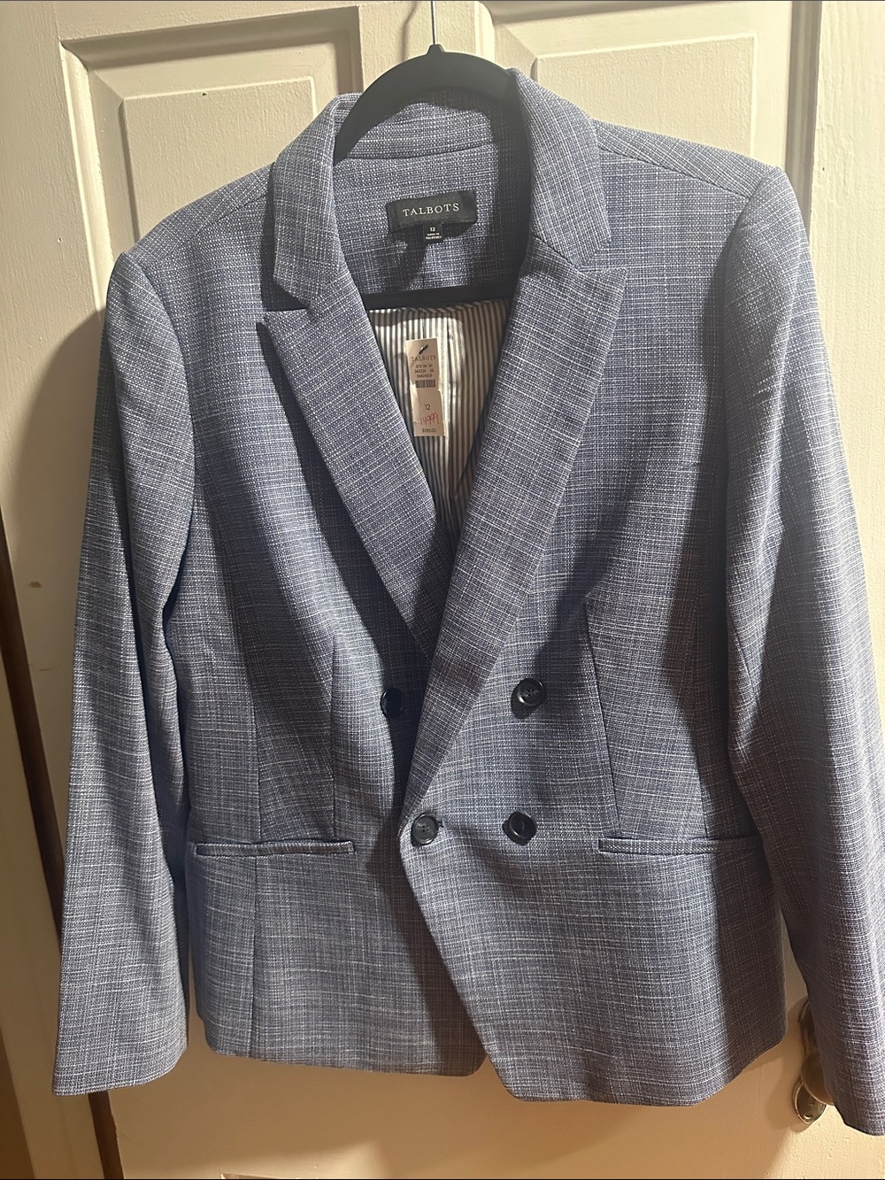 Talbots Blended Poly Tweed Double Breasted Suit Jacket. NWT (pants sold separate